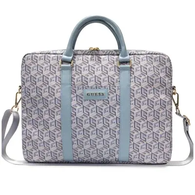 GUESS TORBA ZA PRENOSNIK 16 INČ GCUBE STRIPES CASE MODRA