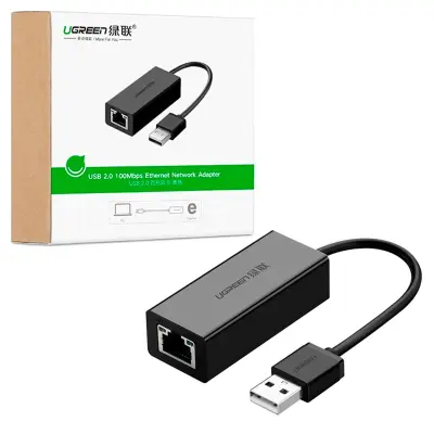 UGREEN ZUNANJA MREŽNA KARTICA USB 2.0 RJ45 100MBPS ETHERNET ČRNA