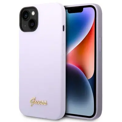 SILIKONSKI OVITEK GUESS CASE GUHCP14SSLSMU ZA IPHONE 14 - VIJOLIČEN Z LOGO