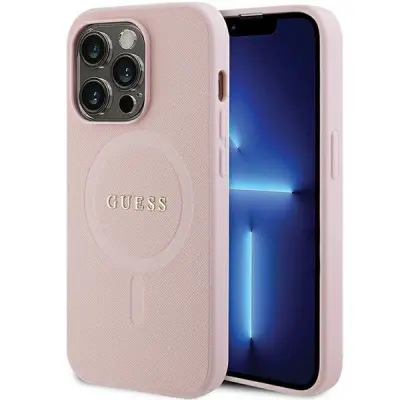 GUESS OVITEK ZA IPHONE 14 PRO MAX OVITEK ROZA SAFFIANO ZA MAGSAFE