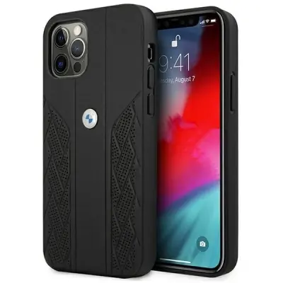 USNJEN OVITEK BMW HARDCASE CURVE PERFORATE ZA IPHONE 12 PRO MAX 6.7 ČRN