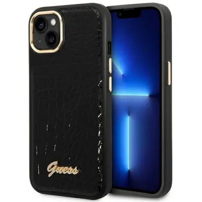GUESS HARDCASE OVITEK CROCO COLLECTION ZA IPHONE 14 PLUS ČRN