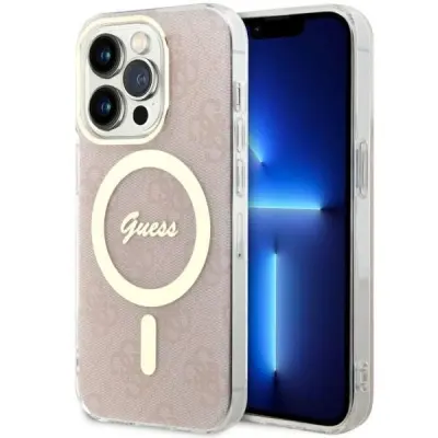 GUESS OVITEK GUHMP14LH4STP ZA IPHONE 14 PRO ROZA OVITEK ZA MAGSAFE 4G