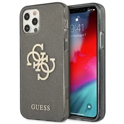 GUESS OVITEK TRD Z BLEŠČICAMI IPHONE 12 PRO MAX 6.7 ČRN