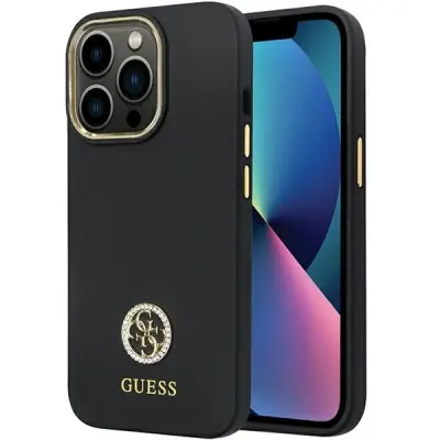 GUESS OVITEK GUHCP13LM4DGPK ZA IPHONE 13 PRO / 13 OVITEK SILIKONSKI LOGO STRASS
