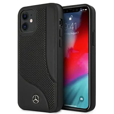 USNJENI OVITEK MERCEDES HARDCASE ZA IPHONE 12 MINI 5.4 ČRN
