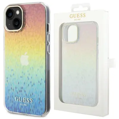GUESS IML FACETED MIRROR DISCO IRIDESCENT OVITEK ZA IPHONE 15