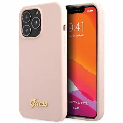 SILIKONSKI OVITEK GUESS HARDCASE ZA IPHONE 13 PRO MAX 6.7 ROZA