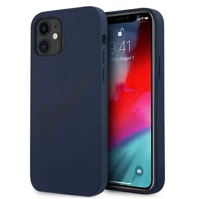 OVITEK GUESS HARDCASE ZA IPHONE 12 MINI 5.4 BLUE SCRIP VINTAGE