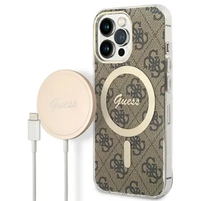 GUESS OVITEK SET + MAGSAFE POLNILEC ZA IPHONE 13 PRO RJAV