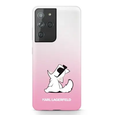 ETUI KARL LAGERFELD CHOUPETTE FUN NA SAMSUNG GALAXY S21 ULTRA - RÓŻOWE