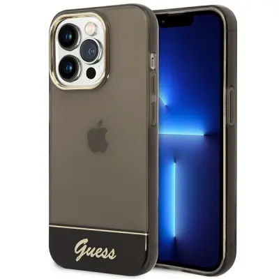 OVITEK GUESS HARDCASE ZA IPHONE 14 PRO 6.1 ČRNO PROSOJEN OVITEK