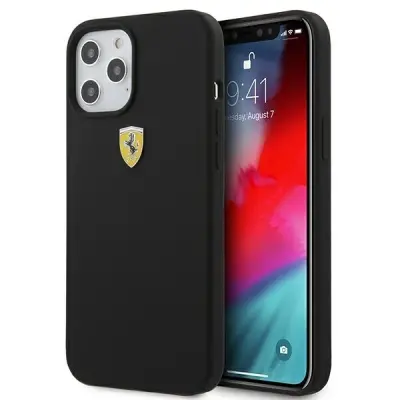 SILIKONSKI OVITEK FERRARI ON TRACK ZA IPHONE 12 PRO MAX ČRN
