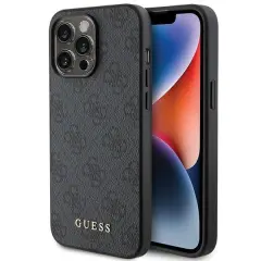 OVITEK GUESS 4G METAL GOLD LOGO CASE OVITEK ZA IPHONE 15 PRO MAX SIVA