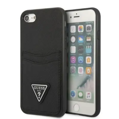 OVITEK GUESS HARDCASE ZA IPHONE 7 8 SE 2020 2022 Z LOGOTIPOM TRIKOTNE KARTICE