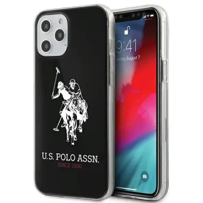 U.S. POLO ASSN. OVITEK ZA IPHONE 12 PRO MAX ČRN SIJOČI LOGO