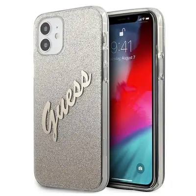 GUESS HARDCASE GLITTER GRADIENT SCRIPTE ZA IPHONE 12 MINI GOLD