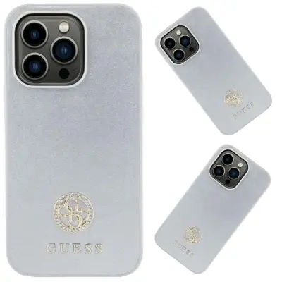 GUESS OVITEK STRASS METAL LOGO ZA IPHONE 15 PLUS OVITEK SREBRN