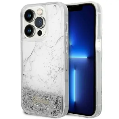 GUESS OVITEK GUHCP14LLCSGSGH LIQUID GLITTER MARMOR ZA IPHONE 14 PRO BEL