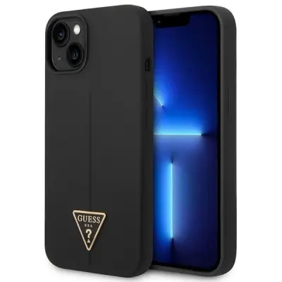 OVITEK GUESS HARDCASE SILIKONSKI TRIKOTNIK ZA IPHONE 14 PLUS 6.7 ČRN