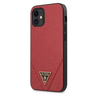 GUESS HARDCASE SAFIANO ZA IPHONE 12 MINI 5,4 INČNI OVITEK RDEČ