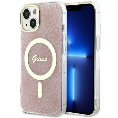 GUESS OVITEK GUHMP14MH4STP ZA IPHONE 14 PLUS 6.7 OVITEK HARDCASE ZA MAGSAFE ROZA