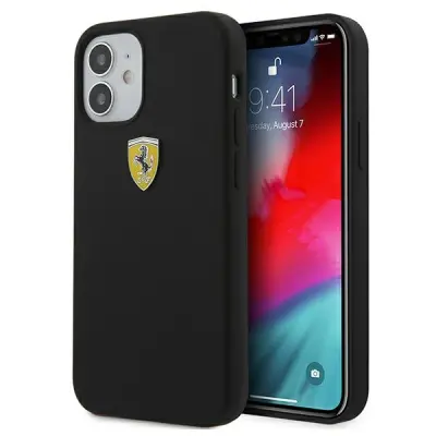 FERRARI HARDCASE OVITEK ZA IPHONE 12 MINI 5.4 ČRN SILIKON