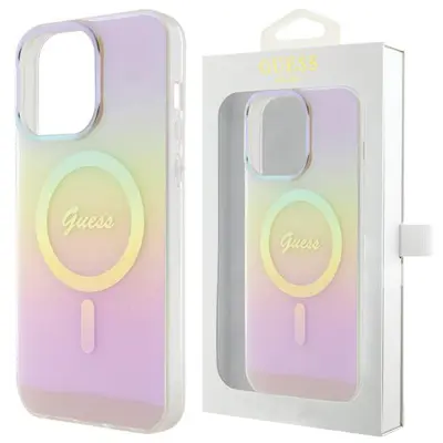 GUESS IML IRIDESCENT FOR MAGSAFE CASE OVITEK ZA IPHONE 15 PRO ROZA