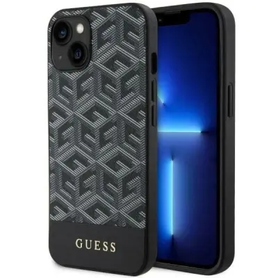 OVITEK GUESS GUHMP14MHGCFSEK ZA IPHONE 14 PLUS 6.7 - ČRN GCUBE STRIPES MAGSAFE