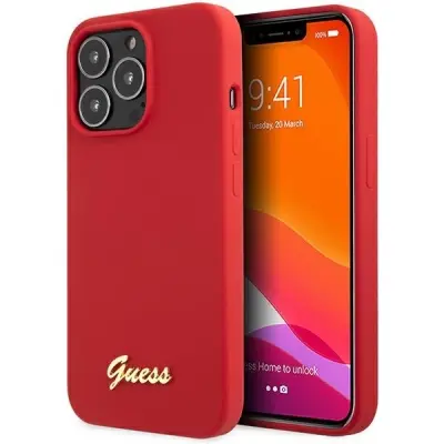 OVITEK GUESS CASE ZA IPHONE 13 PRO MAX 6.7 SILIKONSKI BURGUNDY