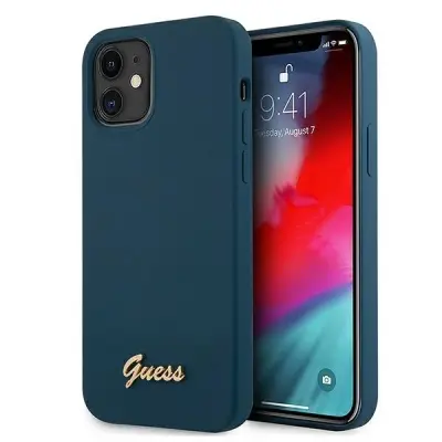 GUESS OVITEK HARDCASE IPHONE 12 MINI 5.4 MODER S KOVINSKIM LOGOTIPOM