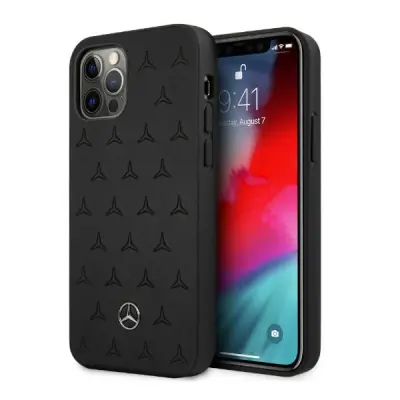 MERCEDES OVITEK HARDCASE ZA IPHONE 12 PRO MAX 6.7 ČRNO USNJENO