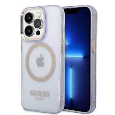 GUESS OVITEK GUHMP14LHTCMU ZA IPHONE 14 PRO ZA MAGSAFE VIJOLIČEN OVITEK