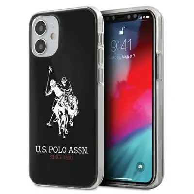 U.S. POLO ASSN. OVITEK SIJAJ VELIK LOGO ZA IPHONE 12 MINI ČRN