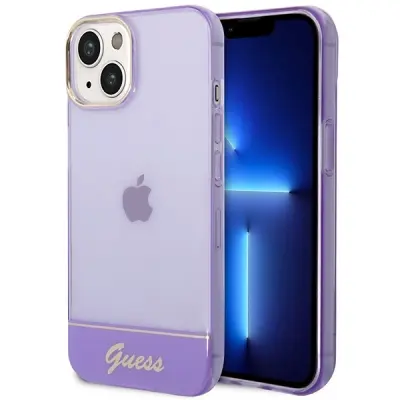 OVITEK GUESS HARDCASE ZA IPHONE 14 PLUS 6.7 VIJOLIČEN PROSOJEN
