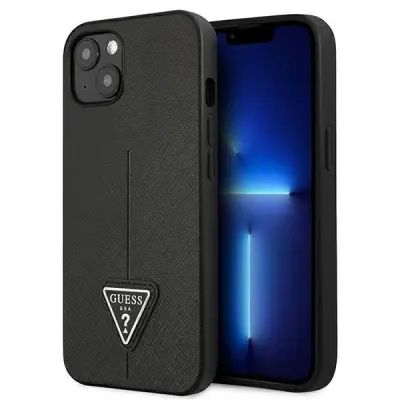 GUESS GUHCP14MPSATLK IPHONE 14 PLUS 6.7 BLACK/BLACK HARDCASE SAFFIANOTRIANGLE LOGO