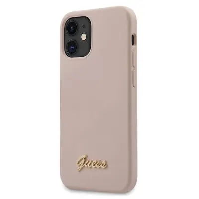 SILIKONSKI OVITEK GUESS HARDCASE ZA IPHONE 12 MINI 5.4 SVETLO ROZA