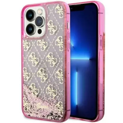 GUESS OVITEK ZA IPHONE 14 PRO LIQUID GLITTER 4G CASE ROZA