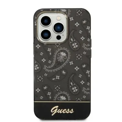 GUESS GUHCP14LHGBNHK IPHONE 14 PRO 6.1 BLACK/BLACK HARDCASE BANDANA PAISLEY