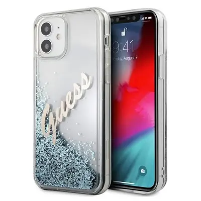 OVITEK GUESS HARDCASE ZA IPHONE 12 MINI 5.4 OVITEK BLEŠČIČNO MODER