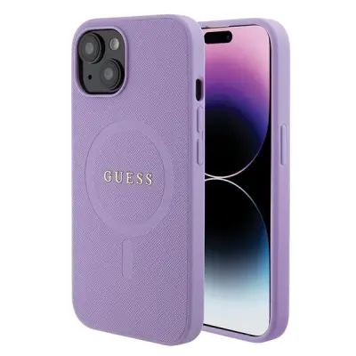 OVITEK GUESS SAFFIANO ZA MAGSAFE ZA IPHONE 15 PLUS VIJOLIČEN OVITEK