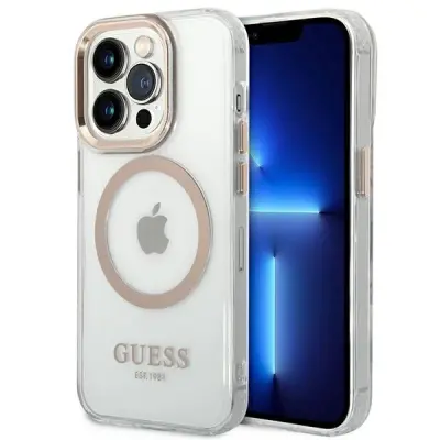 GUESS OVITEK GUHMP14LHTRMD ZA IPHONE 14 PRO ZLAT OVITEK ZA MAGSAFE KOVINSKI