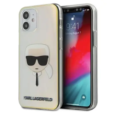KARL LAGERFELD IRIDESCENT KARL'S HEAD OVITEK ZA IPHONE 12 MINI VEČBARVNI