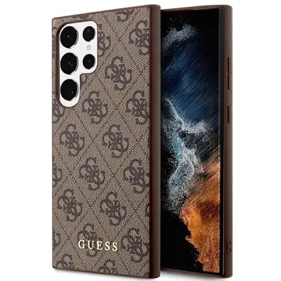 OVITEK GUESS CASE ZA LG S23 ULTRA S918 RJAV 4G LOGO KOVINSKO ZLAT