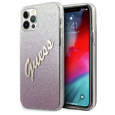 OVITEK GUESS HARDCASE GLITTER GRADIENT PINK ZA IPHONE 12 PRO MAX 6.7