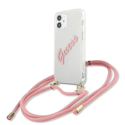 OVITEK GUESS HARDCASE SCRIPTE VINTAGE ZA IPHONE 12 MINI 5.4 ROZA