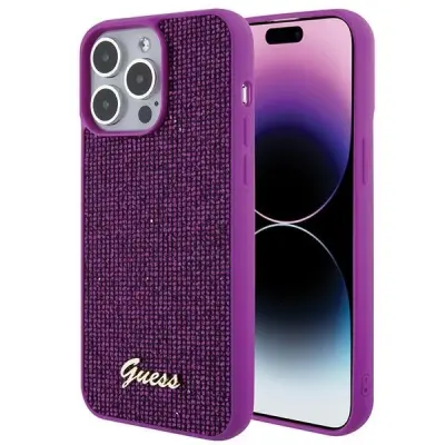 OVITEK GUESS DISCO METAL SCRIP CASE OVITEK ZA IPHONE 15 PRO MAX ROZA