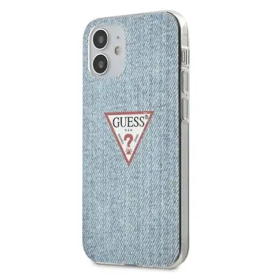 GUESS HARDCASE OVITEK ZA TELEFON IPHONE 12 MINI 5,4 INČNI JEANS SVETLO MODRA