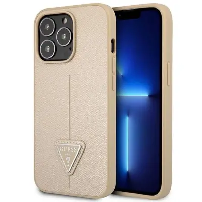 GUESS HARDCASE OVITEK ZA IPHONE 14 PRO 6.1 BEŽ OVITEK SAFFIANO LOGO
