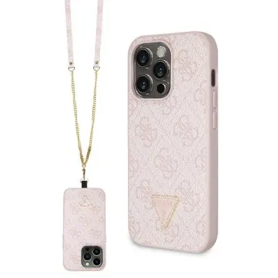 GUESS OVITEK GUHCP14LP4TDSCPP ZA IPHONE 14 PRO ROZA CROSSBODY 4G KOVINSKI LOGO